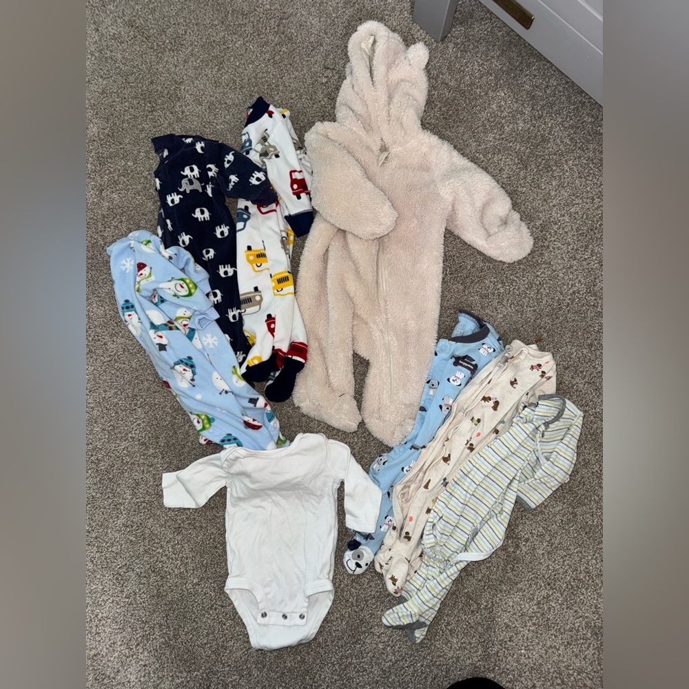 0-3mo onesies & snowsuit